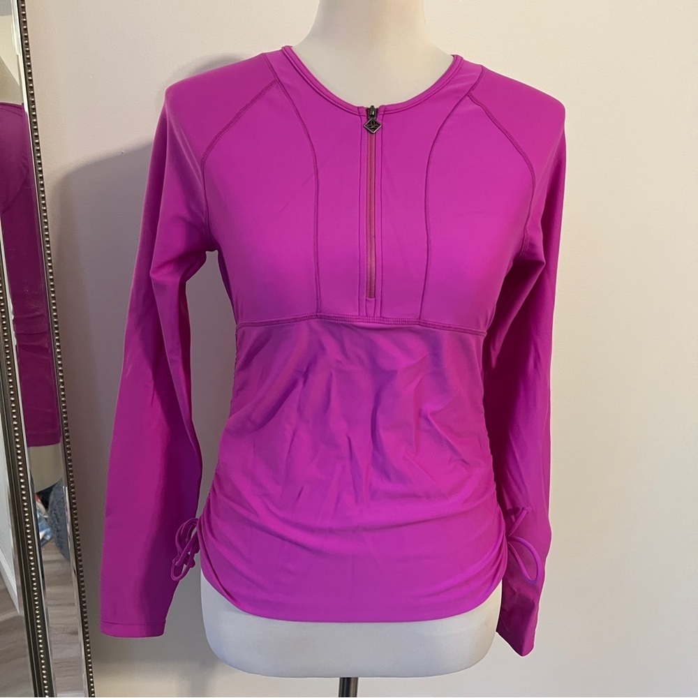 Prana Long Sleeve Rash Guard Swim Top Fuchsia Size Small